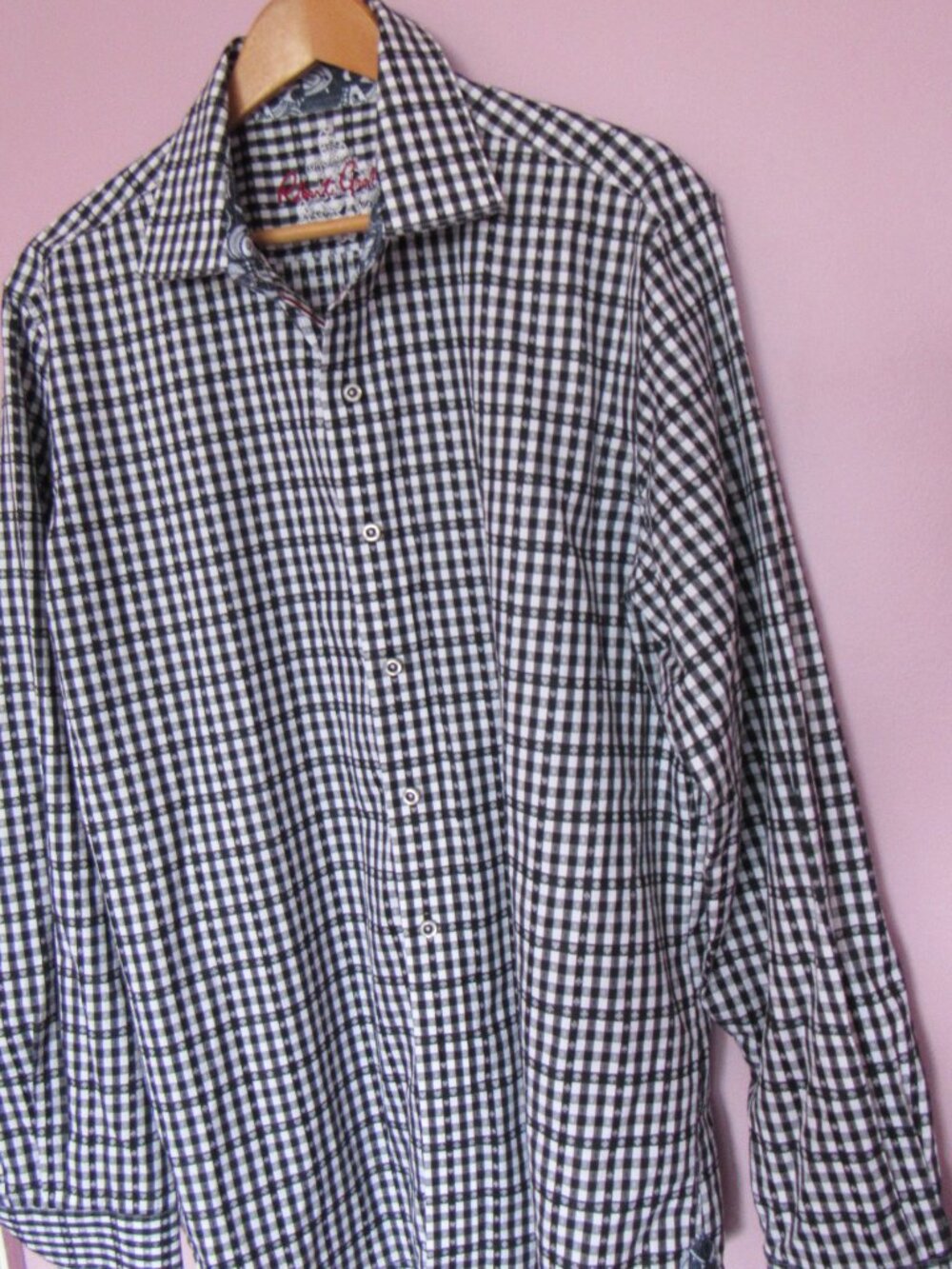 Robert Graham Casual Shirt Mens L Black Geometric Long sleeves - Picture 2 of 12